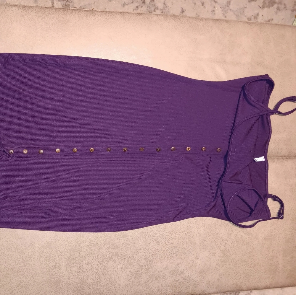 RAIKAMITU DRESS SIZE M PURPLE BUTTON DOWN Sumner casual spaghetti dress